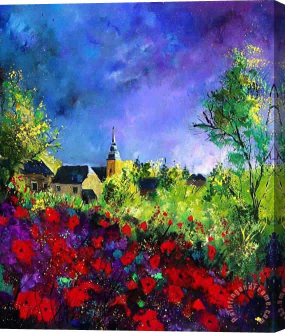 Pol Ledent Poppies in villers Stretched Canvas Painting / Canvas Art