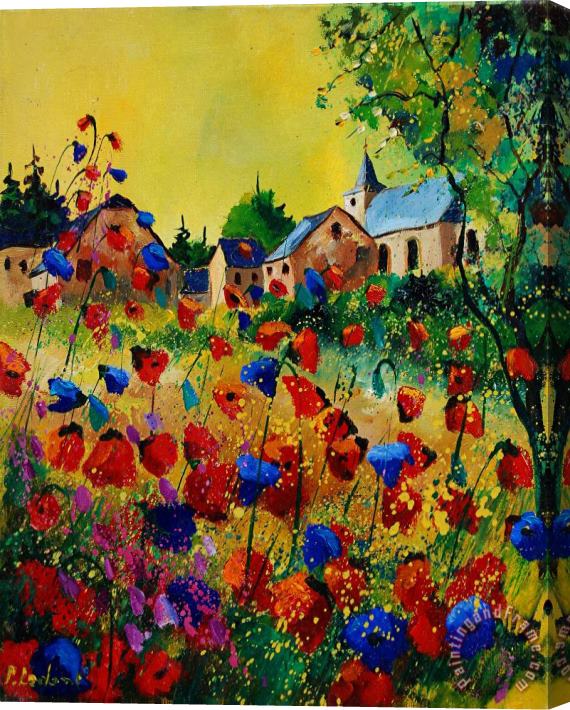 Pol Ledent Poppies Sosoye Stretched Canvas Painting / Canvas Art