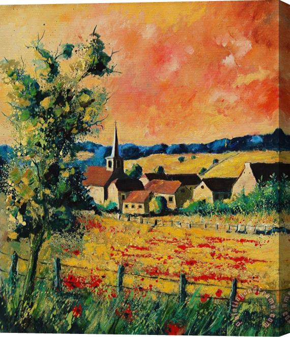 Pol Ledent Red Poppies In Gendron Stretched Canvas Painting / Canvas Art
