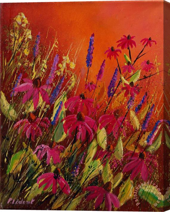 Pol Ledent Rudbeckias And Lyatris Stretched Canvas Painting / Canvas Art