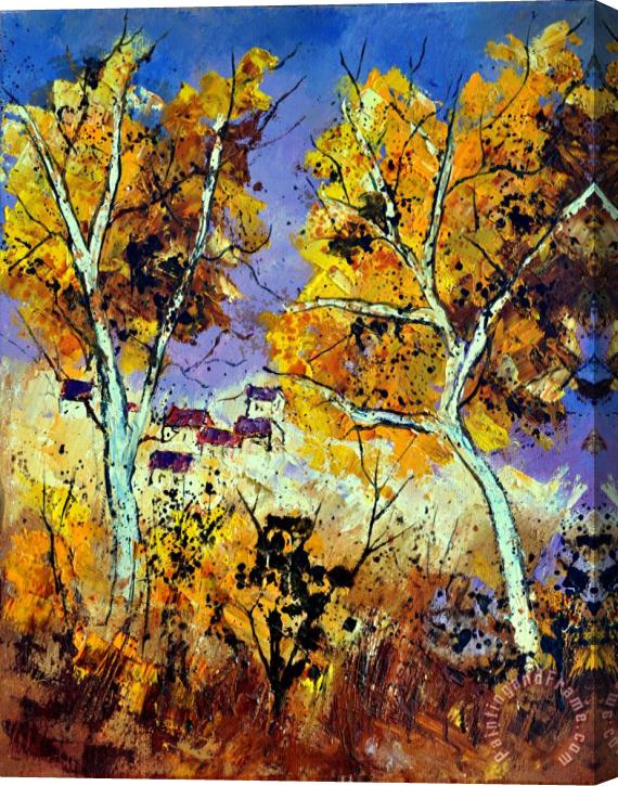 Pol Ledent Two trees in Fall Stretched Canvas Print / Canvas Art