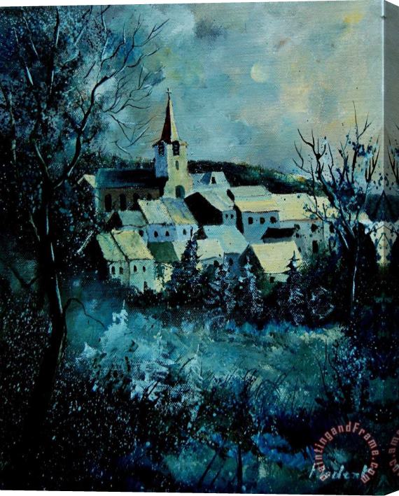 Pol Ledent Village in winter Stretched Canvas Painting / Canvas Art