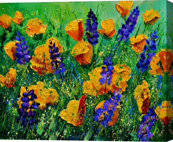 Pol Ledent Yellow Poppies 560190 Stretched Canvas Painting / Canvas Art