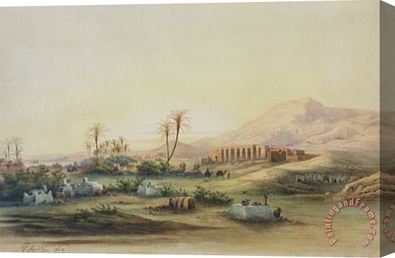 Prosper Georges Antoine Marilhat Valley of the Nile with the Ruins of the Temple of Seti I Stretched Canvas Painting / Canvas Art