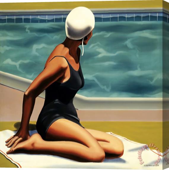 R. Kenton Nelson Swim Party #2 Stretched Canvas Print / Canvas Art