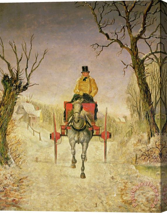 R R Ripley Mail Cart Christmas Stretched Canvas Print / Canvas Art