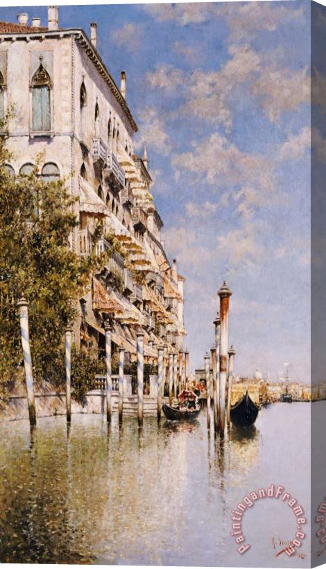 Rafael Senet Along The Grand Canal Stretched Canvas Print / Canvas Art