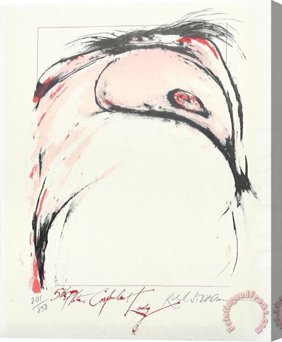 Ralph Steadman 5th Plate. Corpulent Lady., Ca. 1970 Stretched Canvas Painting / Canvas Art