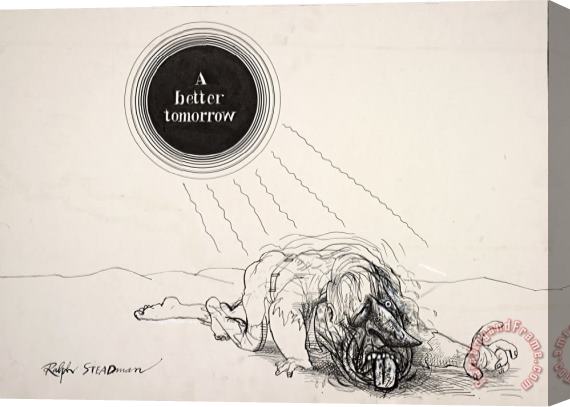 Ralph Steadman A Better Tomorrow, Social Commentary Stretched Canvas Print / Canvas Art