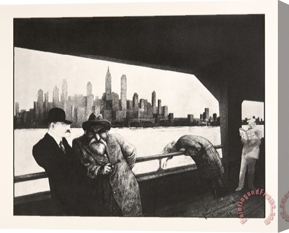 Ralph Steadman Freud, Jung And Ferenczi Arriving in New York, 1979 Stretched Canvas Print / Canvas Art
