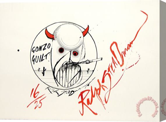Ralph Steadman Gonzo Guilt! (hunter S. Thompson.), 2006 Stretched Canvas Print / Canvas Art