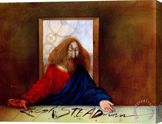 Ralph Steadman I Leonardo Cover Stretched Canvas Painting / Canvas Art