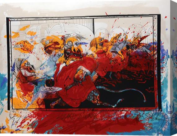Ralph Steadman Large Lizard Lounge (colour), 1997 Stretched Canvas Painting / Canvas Art