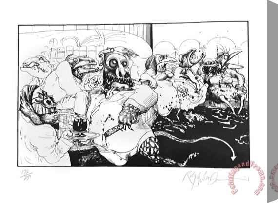 Ralph Steadman Lizard Lounge Vegas, 2006 Stretched Canvas Print / Canvas Art
