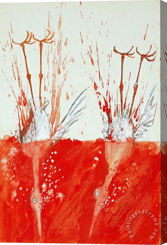 Ralph Steadman The False Flamingoes Stretched Canvas Painting / Canvas Art