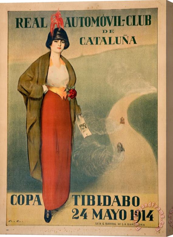 Ramon Casas i Carbo Real Automovil Club De Cataluna. Copa Tibidabo Stretched Canvas Print / Canvas Art