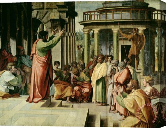 Raphael St. Paul Preaching at Athens Stretched Canvas Print / Canvas Art