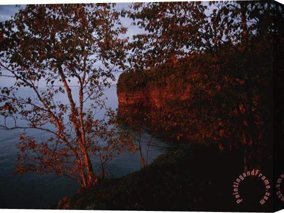Raymond Gehman A Bit of Island Juts Out Into Lake Superior Stretched Canvas Print / Canvas Art