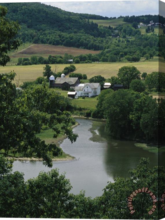 Raymond Gehman A Farm on The Banks of The Susquehanna River Photograph Taken Near The Endless Mountains Stretched Canvas Painting / Canvas Art