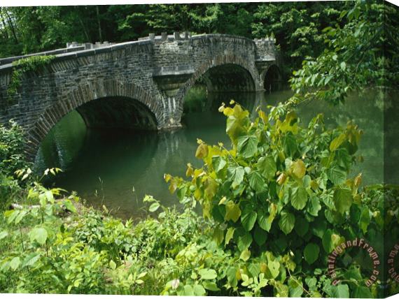 Raymond Gehman A Stone Bridge Crosses The Headwaters of The Susquehanna River Stretched Canvas Print / Canvas Art