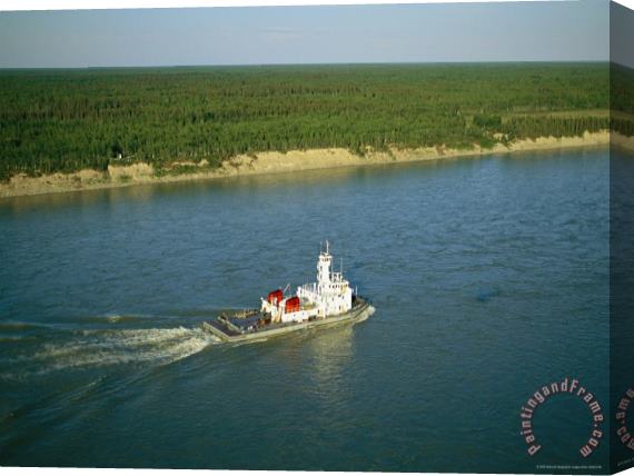 Raymond Gehman A Tugboat on Great Slave Lake Stretched Canvas Print / Canvas Art