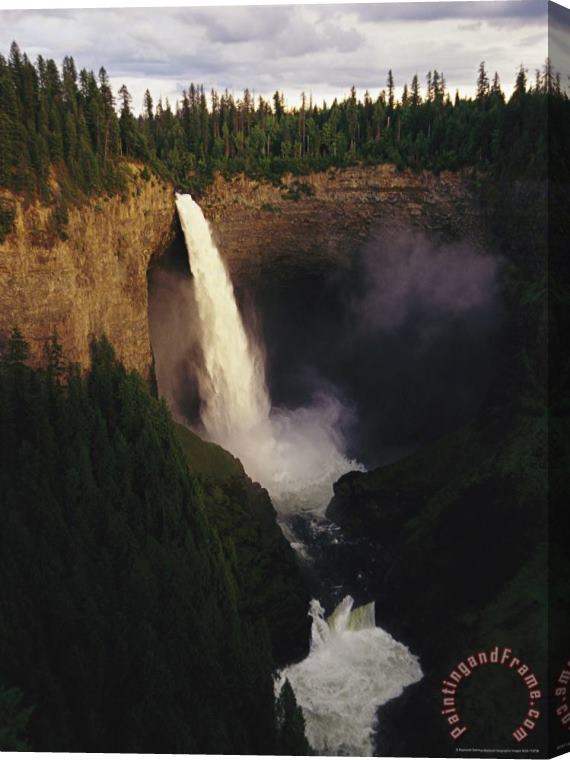 Raymond Gehman An Elevated View of Helmcken Falls Just Before Sunset Stretched Canvas Print / Canvas Art