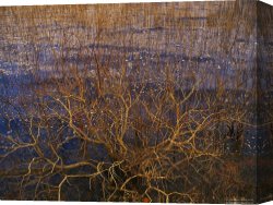 World S Largest Fully Steerable Radio Telescope And Barn Canvas Prints - Bay Tree Branches Along The Edge of Lake Waccamaw The Worlds Largest Carolina Bay by Raymond Gehman