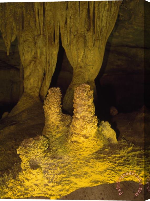 Raymond Gehman Beautiful Limestone Rock Formations in Mammoth Cave Stretched Canvas Print / Canvas Art