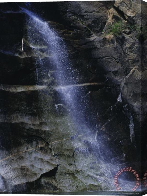 Raymond Gehman Black Dragon Waterfall Cascades Down Yan Mountain Stretched Canvas Painting / Canvas Art