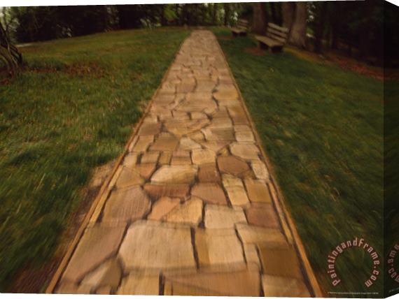 Raymond Gehman Blurred Motion Image of a Stone Path at Grand View New River Gorge Stretched Canvas Print / Canvas Art