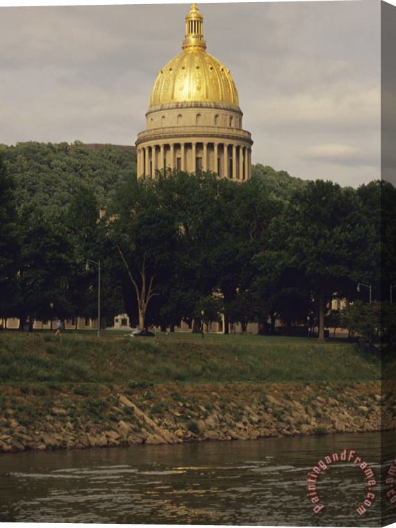 Raymond Gehman Capitol Building with a Gilded Dome on The Banks of a River Stretched Canvas Painting / Canvas Art