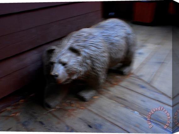 Raymond Gehman Carved Bear by Visitor Center in Muir Woods National Monument Ca Stretched Canvas Painting / Canvas Art