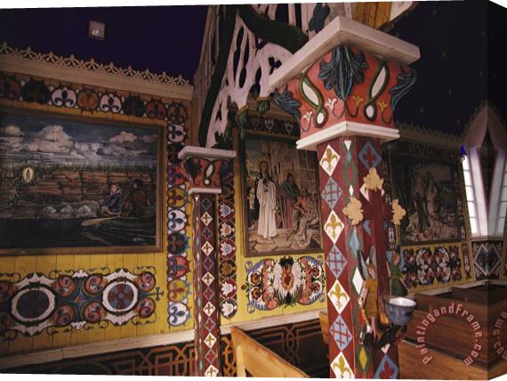 Raymond Gehman Hand Painted Murals on The Church Walls of Our Lady of Good Hope Stretched Canvas Painting / Canvas Art