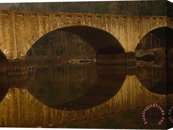 Raymond Gehman Highway Bridge And Its Reflection in The Cumberland River Stretched Canvas Print / Canvas Art