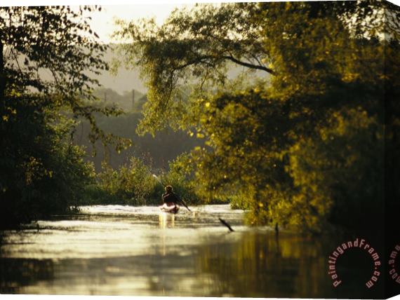 Raymond Gehman Kayaking on The Susquehanna River in The Sheets Island Natural Area Stretched Canvas Print / Canvas Art