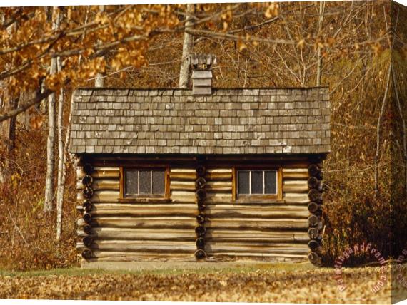 Raymond Gehman Log Cabin in The Jefferson National Forest Central Appalachia Stretched Canvas Print / Canvas Art