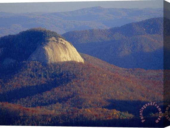 Raymond Gehman Looking Glass Rock Surrounded by Forested Hills in Autumn Hues Stretched Canvas Painting / Canvas Art