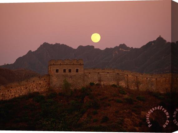 Raymond Gehman Moonrise Over The Great Wall Stretched Canvas Painting / Canvas Art