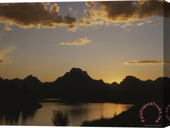 Raymond Gehman Mount Moran And The Snake Rivers Oxbow Bend at Twilight Stretched Canvas Painting / Canvas Art