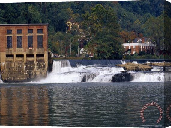 Raymond Gehman Quaint Town Along The Banks of The Gauley River Stretched Canvas Print / Canvas Art