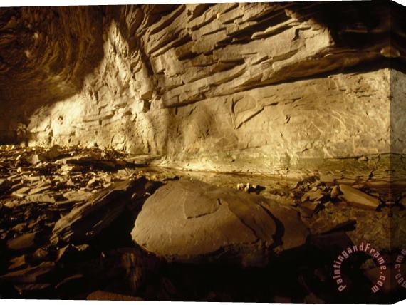 Raymond Gehman Rock Bathed in Sunlight in a Cave Stretched Canvas Print / Canvas Art