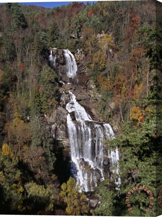 Raymond Gehman Scenic Whitewater Falls in Autumn Stretched Canvas Print / Canvas Art