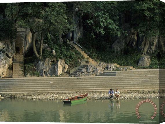 Raymond Gehman Shrine at Elephant Trunk Hill on Li River Guilin Guangxi China Stretched Canvas Painting / Canvas Art