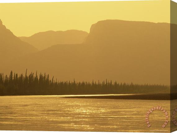 Raymond Gehman Sunlight Shines on The North Nahanni River Stretched Canvas Painting / Canvas Art