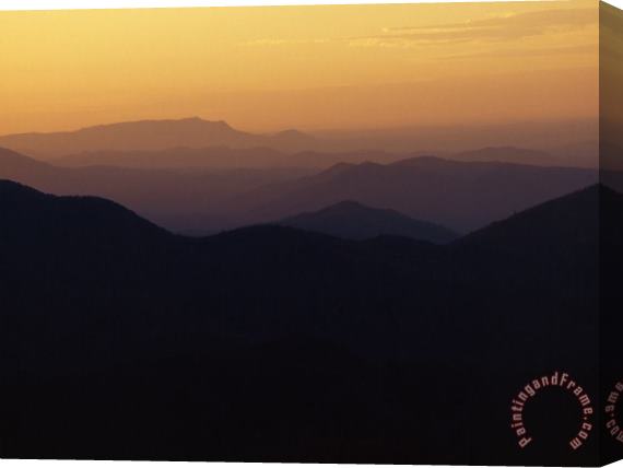 Raymond Gehman Sunset Over The Smoky Mountains Seen From Max Patch Stretched Canvas Print / Canvas Art