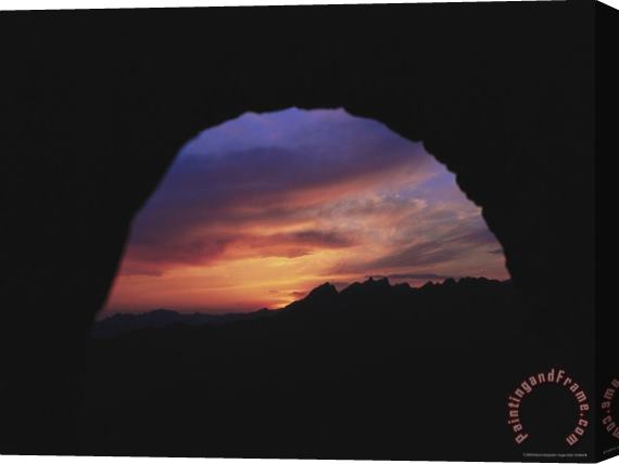 Raymond Gehman Sunset Through The Mutianyu Tower Along The Great Wall of China Stretched Canvas Print / Canvas Art