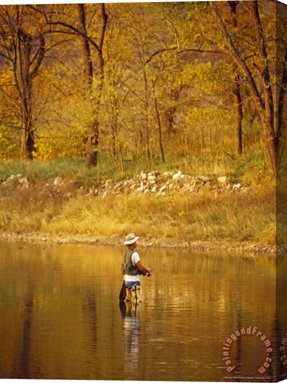 Raymond Gehman Trout Fisherman in The North Fork of The Potomac River Stretched Canvas Painting / Canvas Art