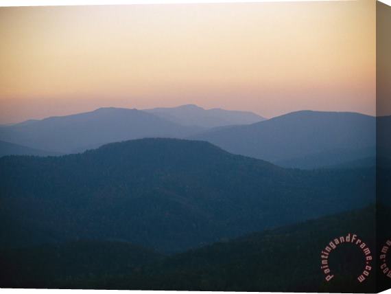 Raymond Gehman Twilight Over The Blue Ridge Mountains View From Skyline Drive Stretched Canvas Print / Canvas Art