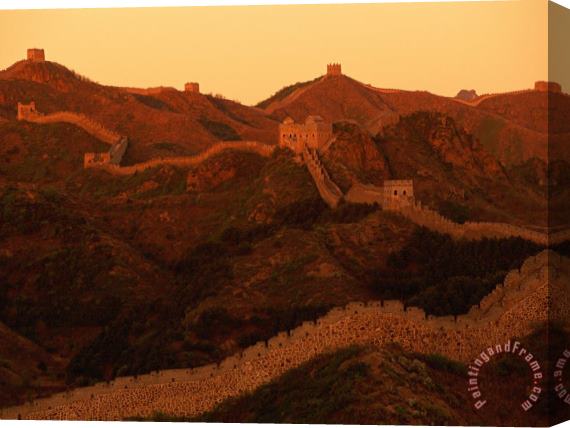 Raymond Gehman Twilight View of The Great Wall Stretched Canvas Print / Canvas Art