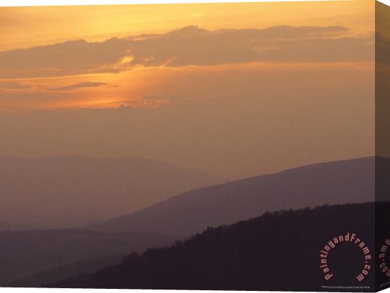 Raymond Gehman View Toward Whitetop in The Appalachian Mountains at Sunset Stretched Canvas Print / Canvas Art